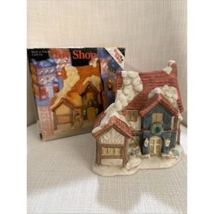 Dickens' Village Toy Shop Lighted Ceramic Christmas House‎ 6x6" Good Tidings
